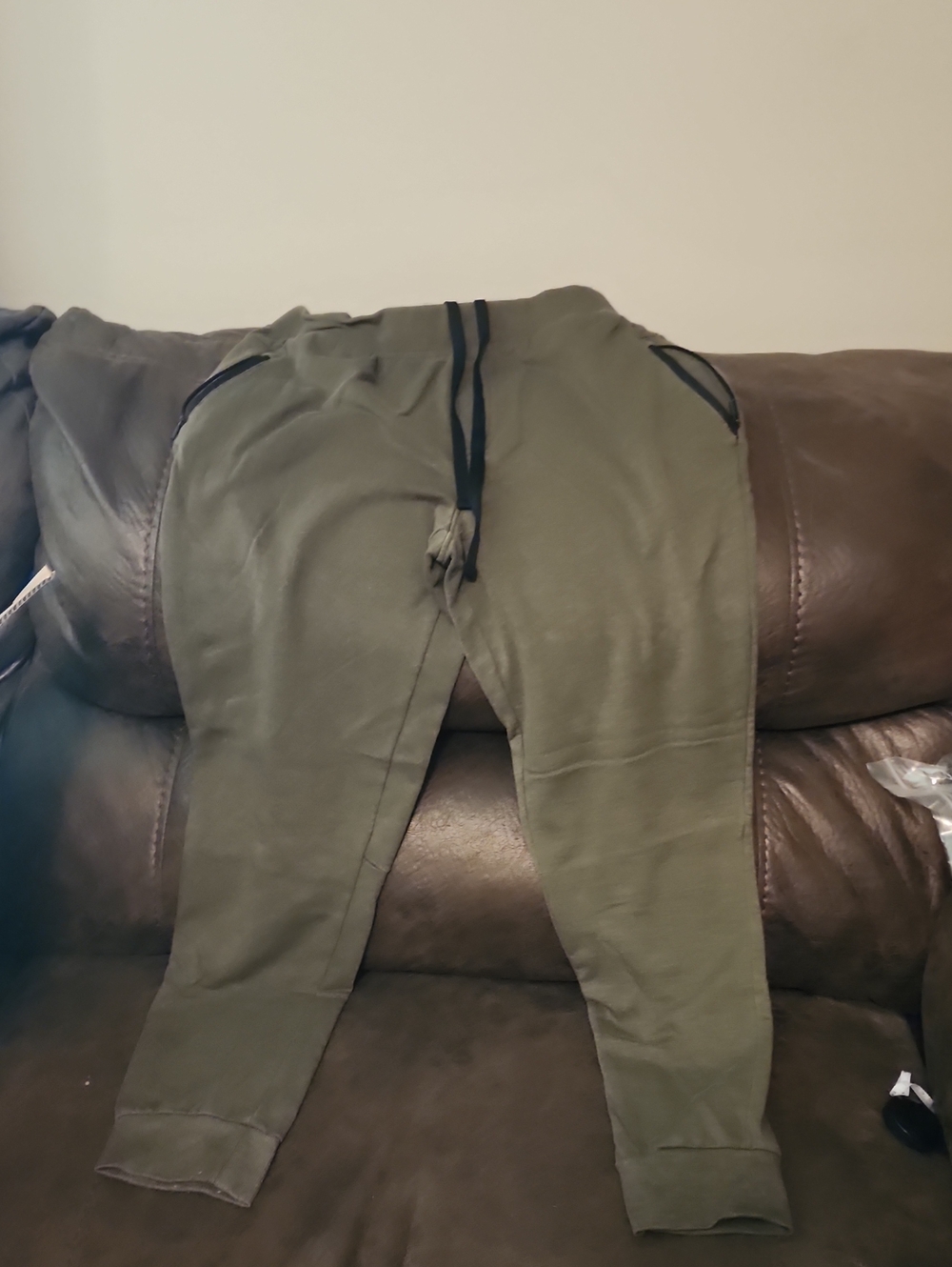 Jockey Olive Green Men's Jogger Sweatpants with Black Drawstrings